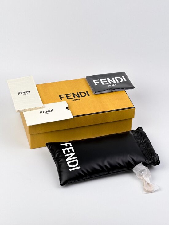 Fendi Diagonal FE50114F 001 Square Eyeglasses – Shiny Black